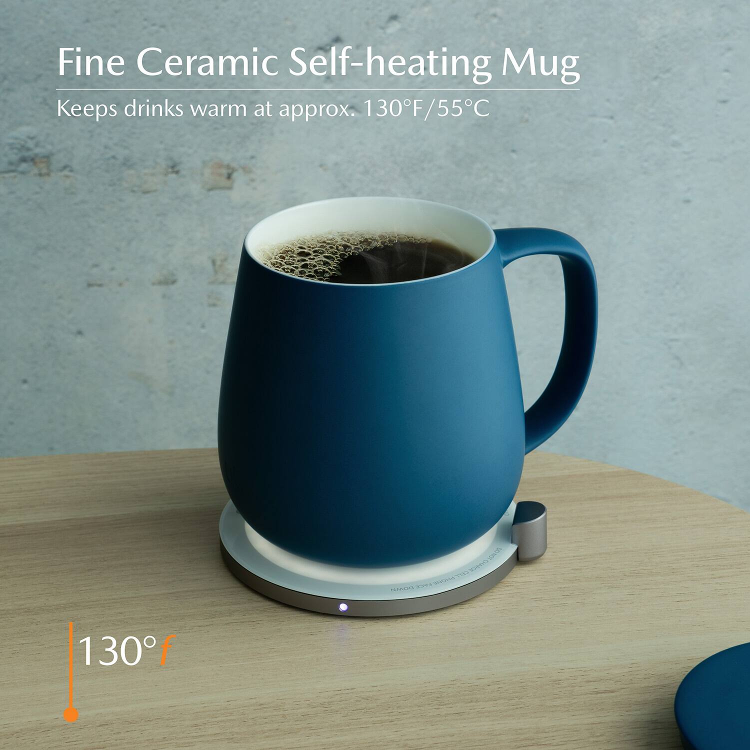Fine Ceramic Self-heating Mug  
Keeps drinks warm at approx. 130°F/55°C