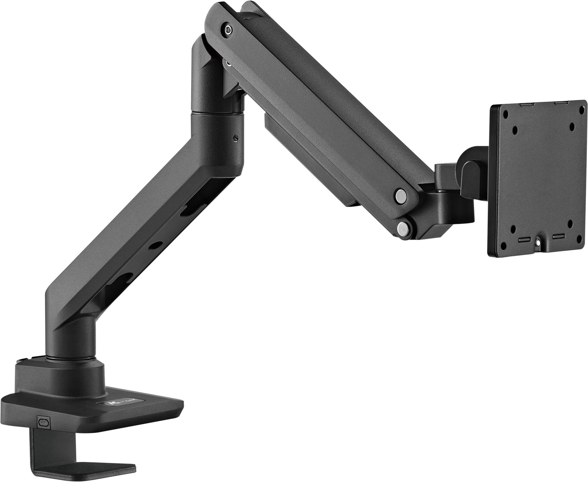 Left. ACGAM - Single Monitor Gas Spring Desk Mount, Fully Adjustable Heavy Duty Monitor Arm for Ultrawide Screen 17 to 49 Inch, 44 lbs - Fine Texture Black.