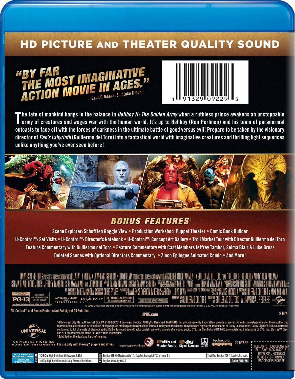 Back. Hellboy 2 - The Golden Army [Blu-ray].