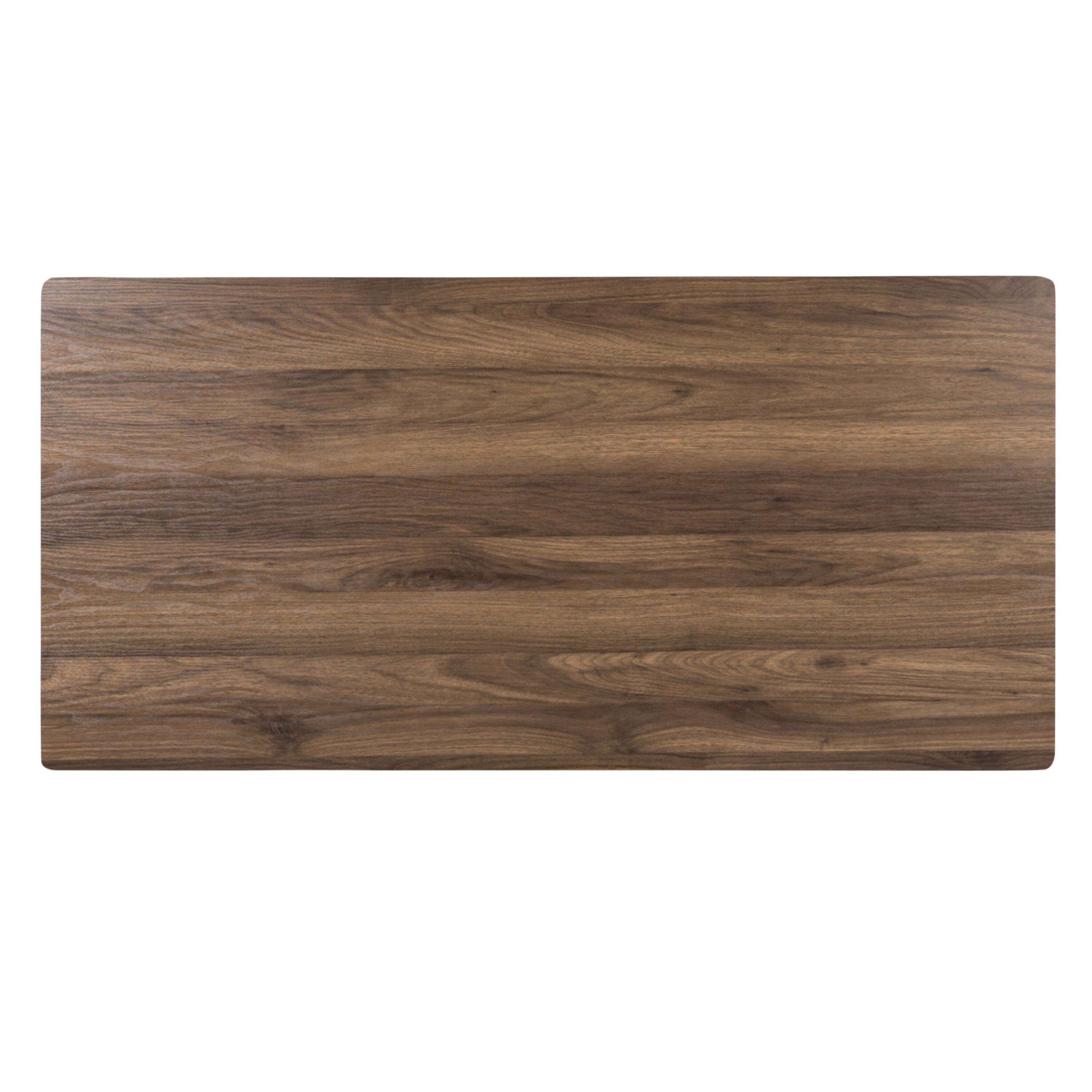 Alt View 7. Emma + Oliver - Desk with Three Drawer Single Pedestal and Pull-Out Keyboard Tray - Rustic Walnut.