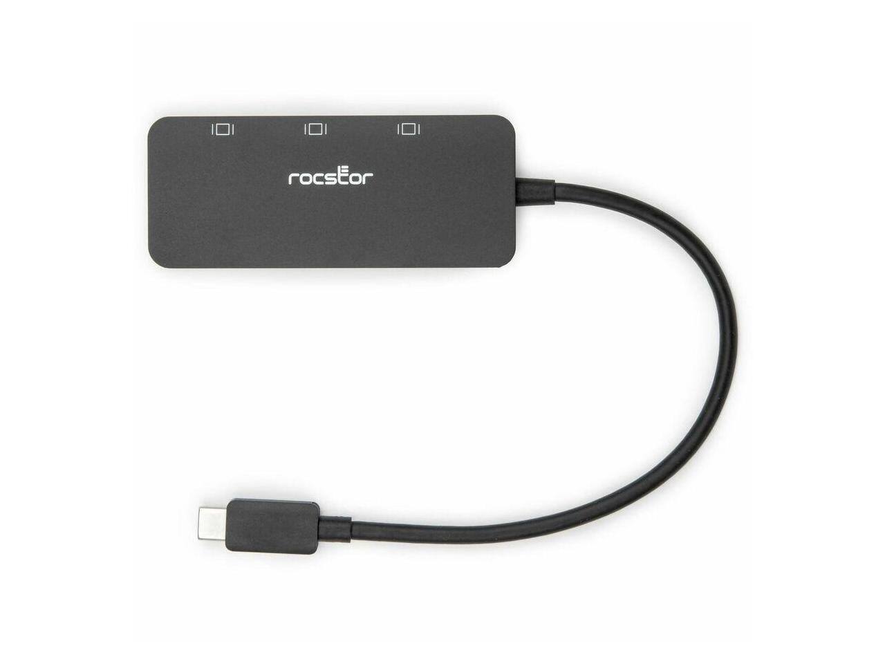 Alt View 5. Rocstor - Rocstor Type-C to 3x DP1.4 Adapter - USB C Male, DP Female, 7680x4320, Black.