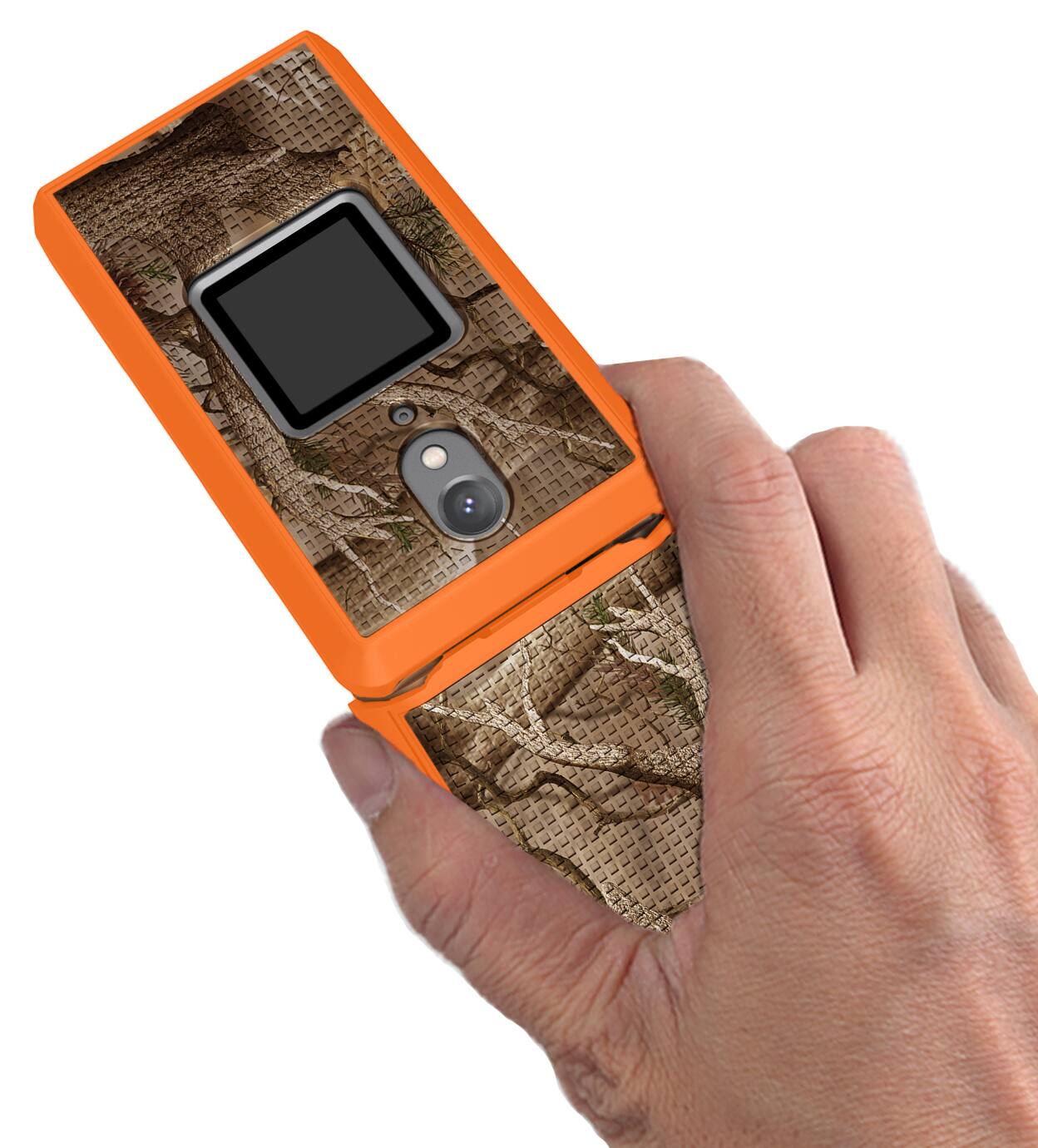Alt View 3. Nakedcellphone - Case for CAT S22 Flip Phone - Slim Hard Shell Cover - Hunter Camo.