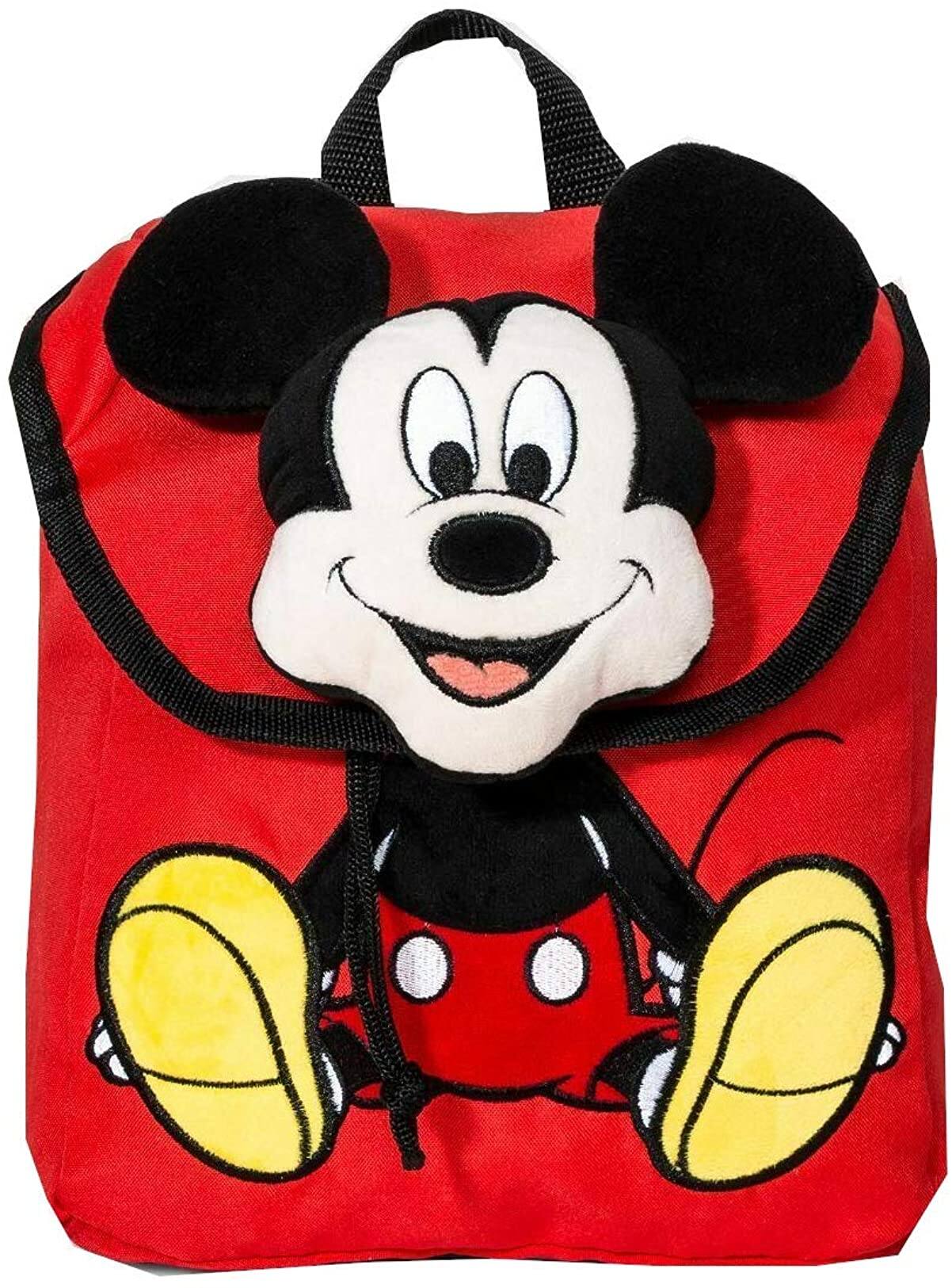 Disney - Mickey Mouse & Friends Plush 10 Inch Backpack | Mickey Mouse - Red