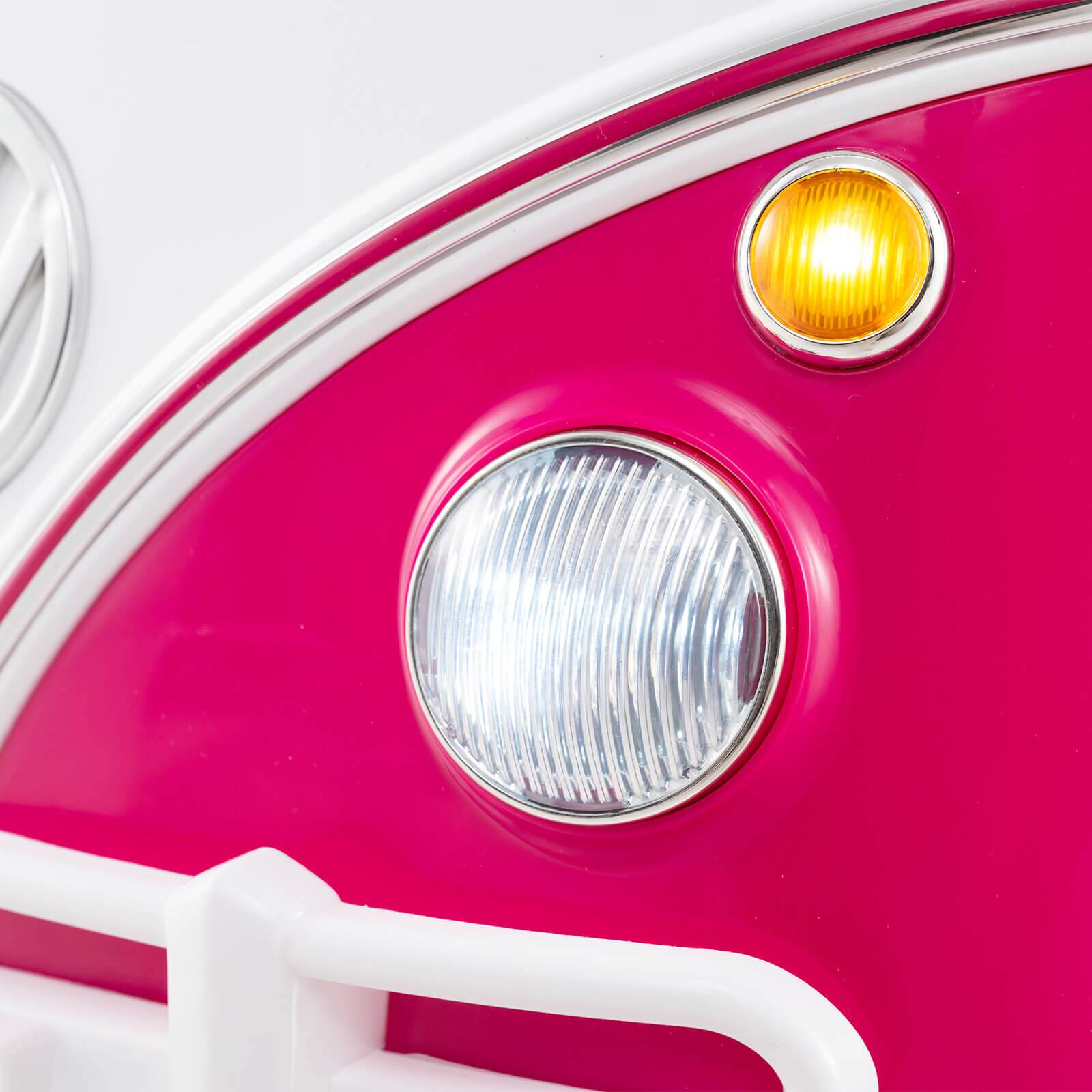 Alt View 4. Costway - Costway 12V Licensed Volkswagen Ride-on Bus with Cup Holder, LED Headlights, Music & Horn - Pink.