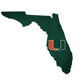 Fan Creations - Miami Hurricanes 12" Logo State Sign - Multicolor