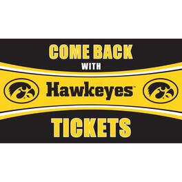 Evergreen Enterprises - Iowa Hawkeyes 28" x 16" Come Back With Tickets Door Mat - Multicolor