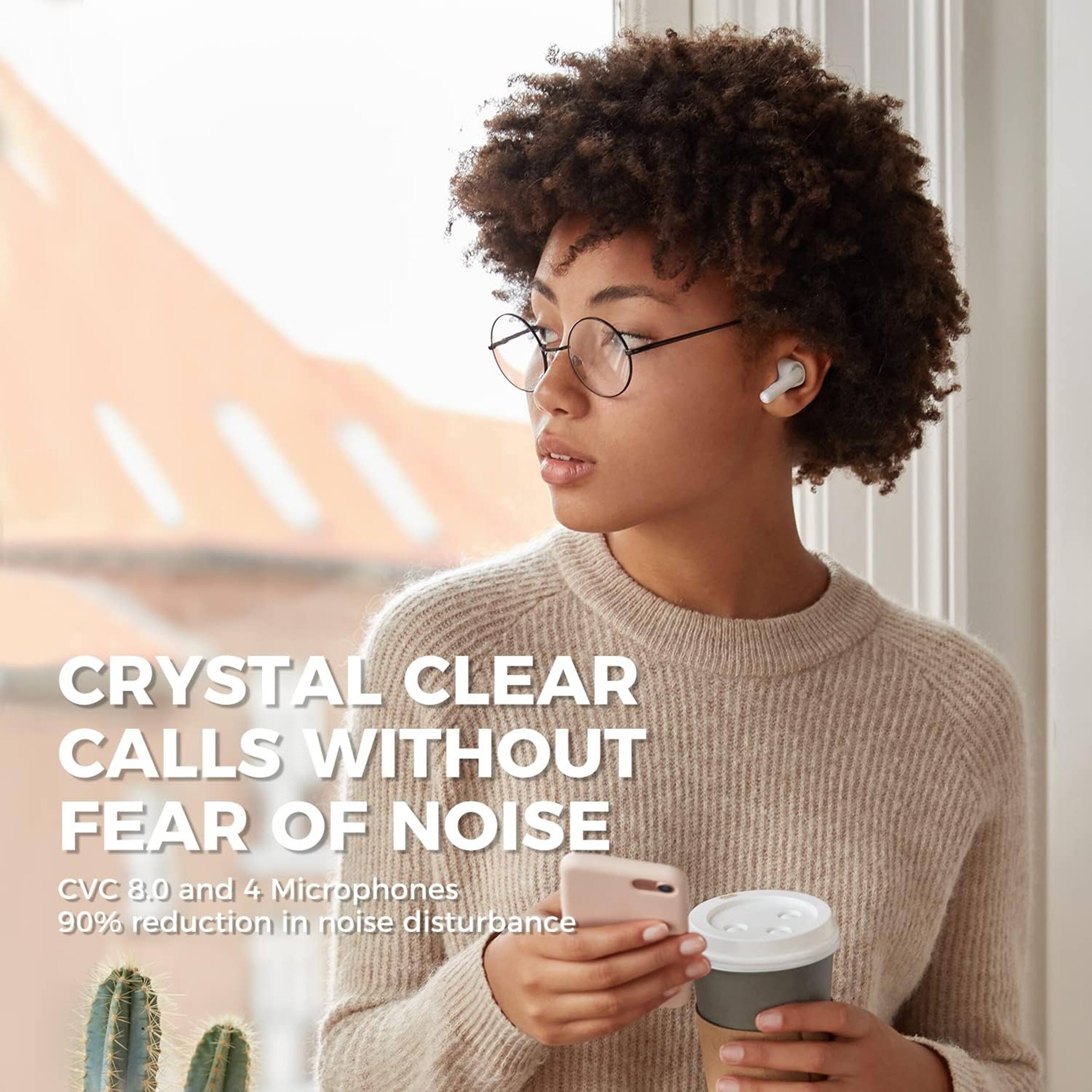 CRYSTAL CLEAR CALLS WITHOUT FEAR OF NOISE  
CVC 8.0 and 4 Microphones  
90% reduction in noise disturbance