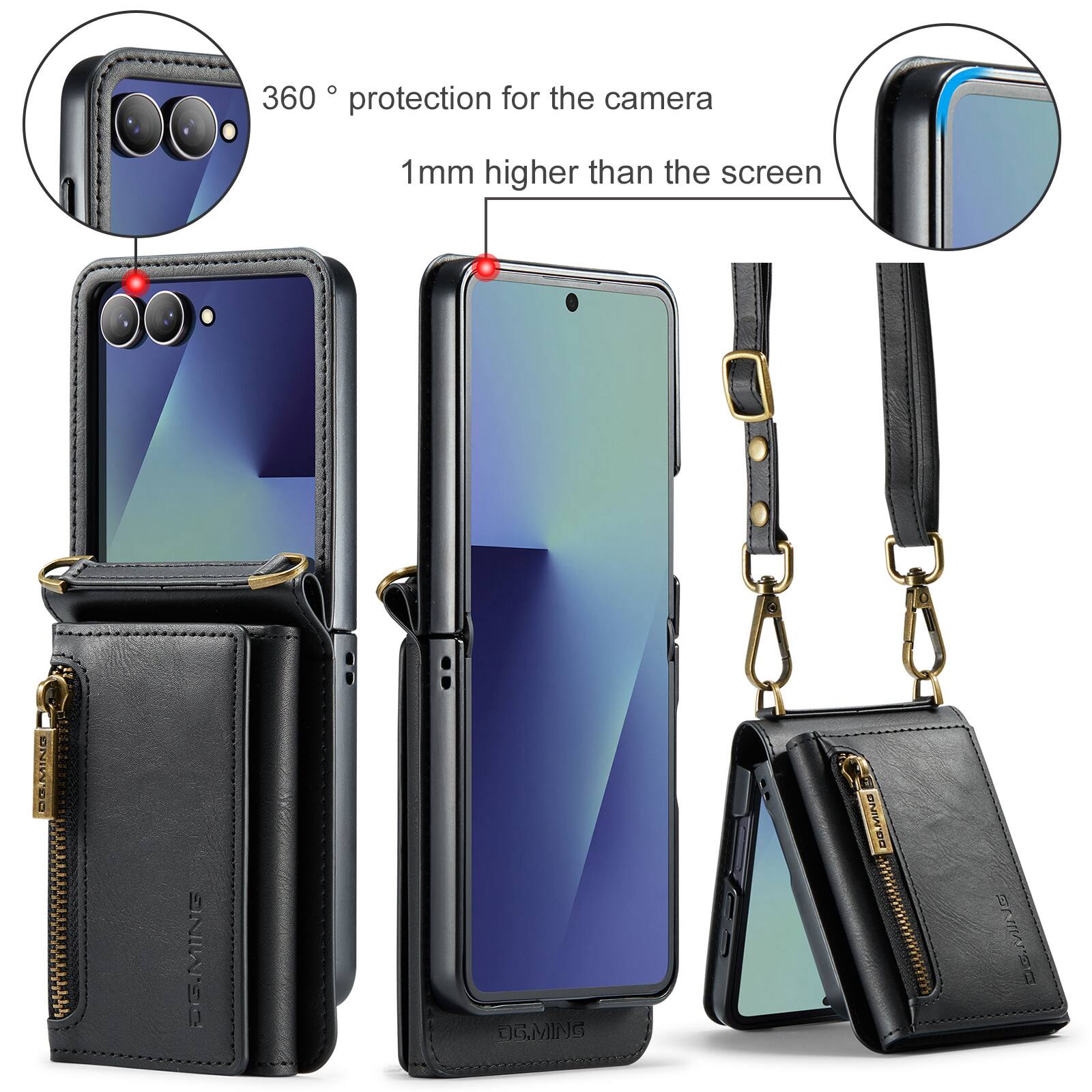 360° protection for the camera  
1mm higher than the screen