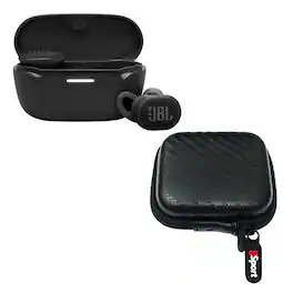 JBL - Endurance Race 2 Noise Cancelling True Wireless Sport Earbud Bundle with gSport Case - Black
