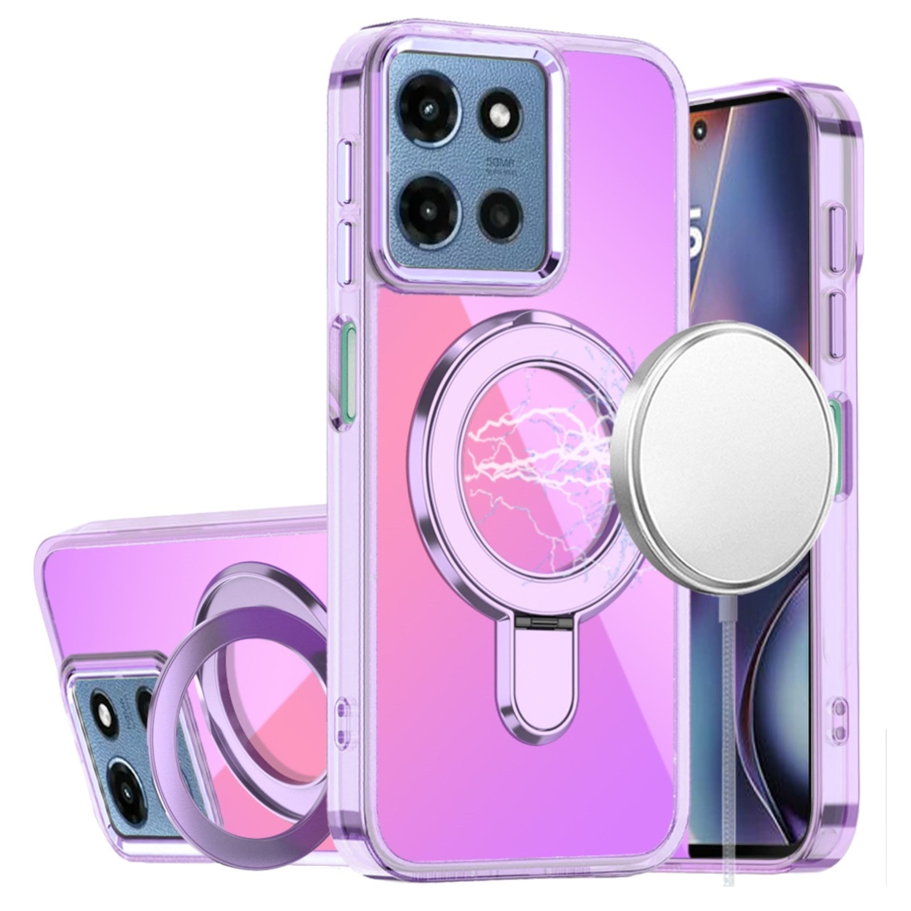 Kitcheniva - Glossy Chrome Stand Case With Tempered Glass For Moto G 2025/2026/G Play 2026 - Light Purple price history on PriceWatchPro