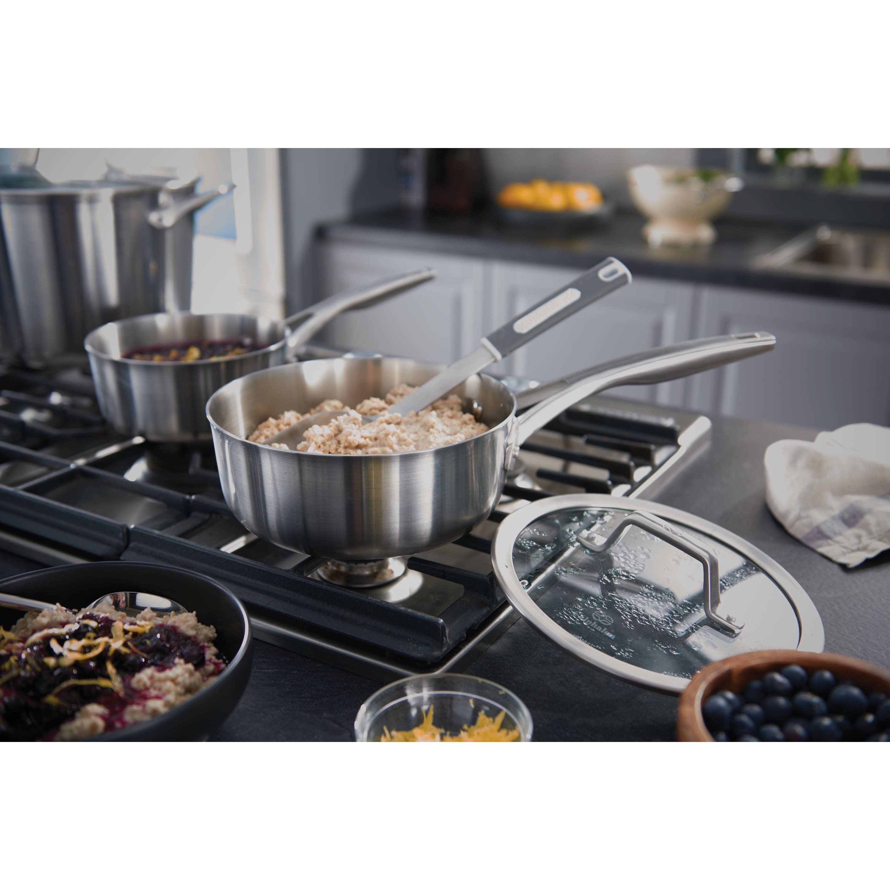 Alt View 1. Calphalon - Premier™ Stainless Steel 11-Piece Set - Stainless Steel.