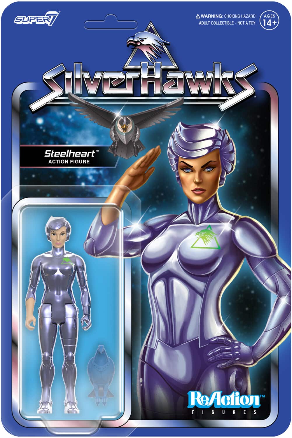 Super7 Silverhawks ReAction Figures Wv1 Steelheart (Toy