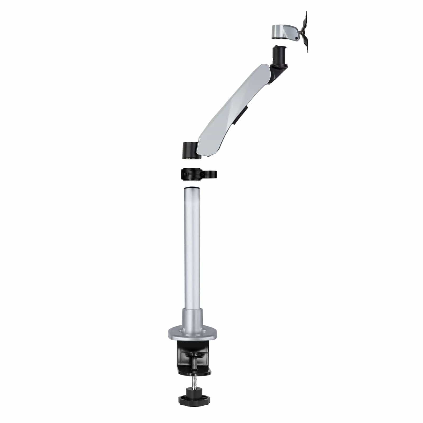 Left. Mount-It! - Single Monitor Desk Mount for Up to 32″ Screens – Full Motion Height, Tilt & Rotation, Silver - Silver.