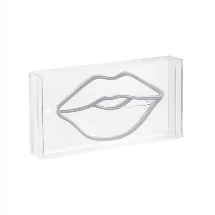 Front. Jonathan Y - Lips 11.88" X 5.88" Contemporary Glam Acrylic Box USB Operated LED Neon Light, Pink - Pink.
