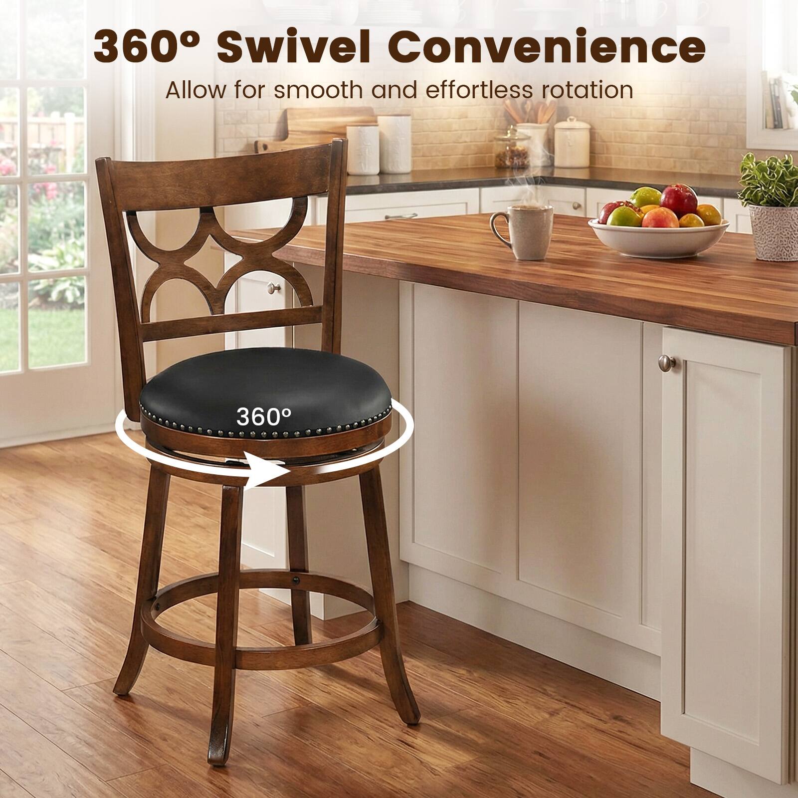 360° Swivel Convenience  
Allow for smooth and effortless rotation