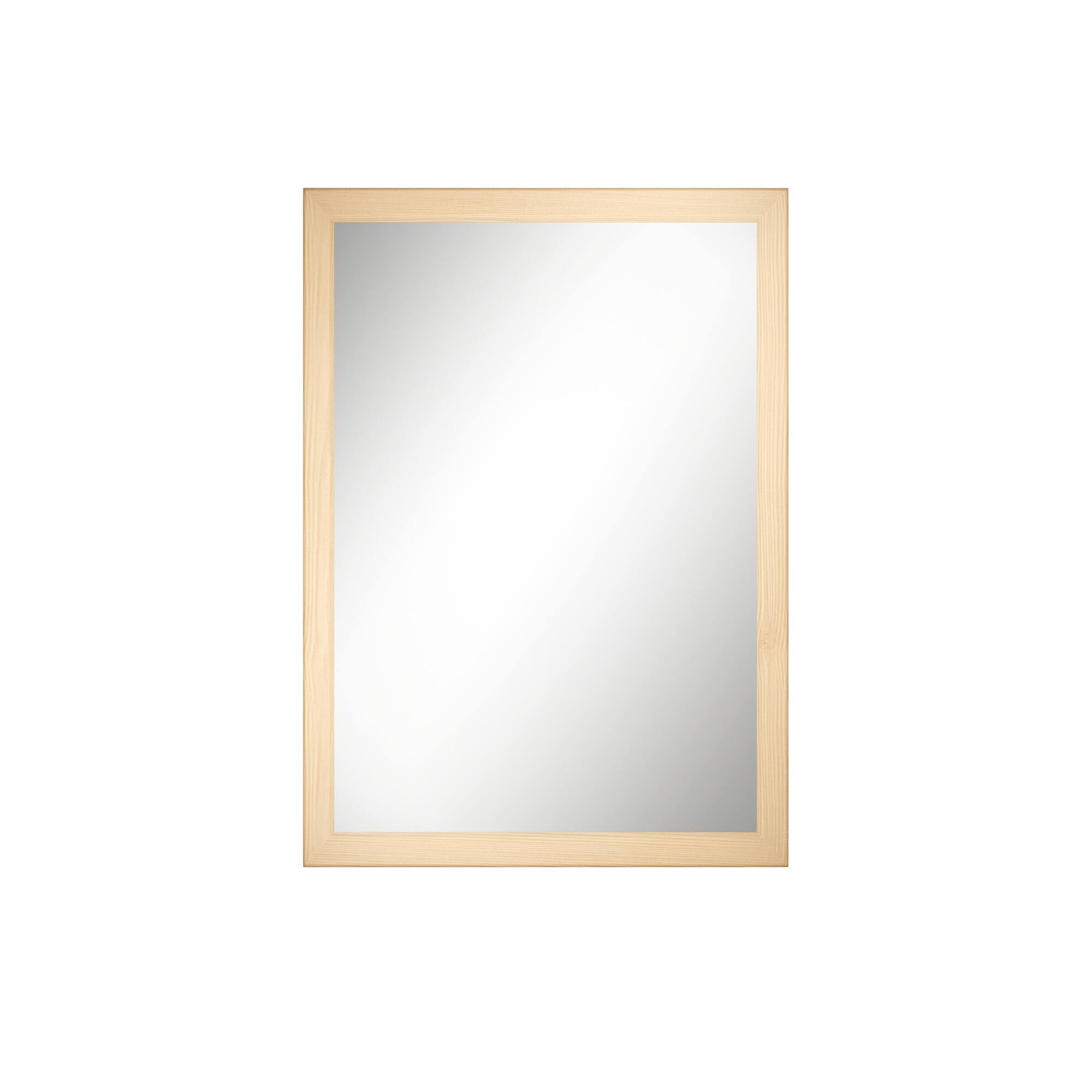 Front. Boyel Living - 28 in W x 20 in L Dark Wood Grain Rectangular Slanted Edge Aluminum Framed Wall Bathroom Vanity Mirror.