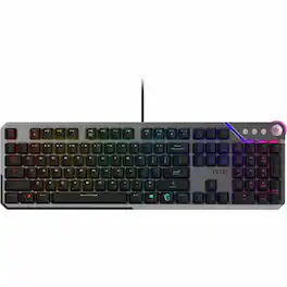 MSI - STRIKE 600 SILENT Gaming Keyboard - Cable Connectivity - USB 2.0 Interface - RGB LED - 104 Key(s) - English (US) - Black