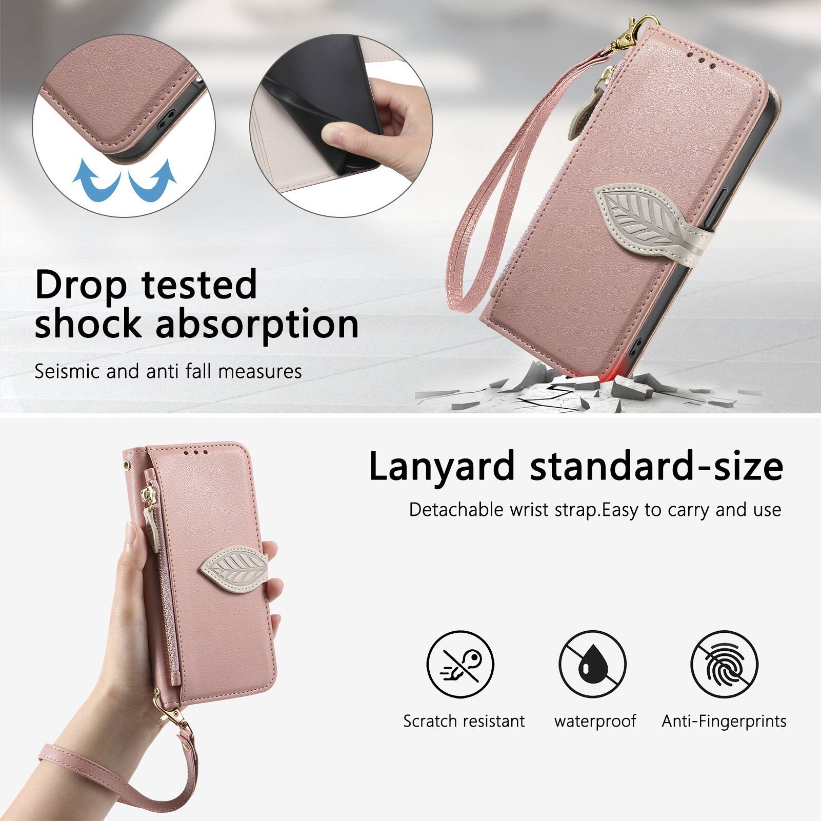 Drop tested shock absorption  
Seismic and anti fall measures  

Lanyard standard-size  
Detachable wrist strap. Easy to carry and use  

Scratch resistant  
Waterproof  
Anti-Fingerprints