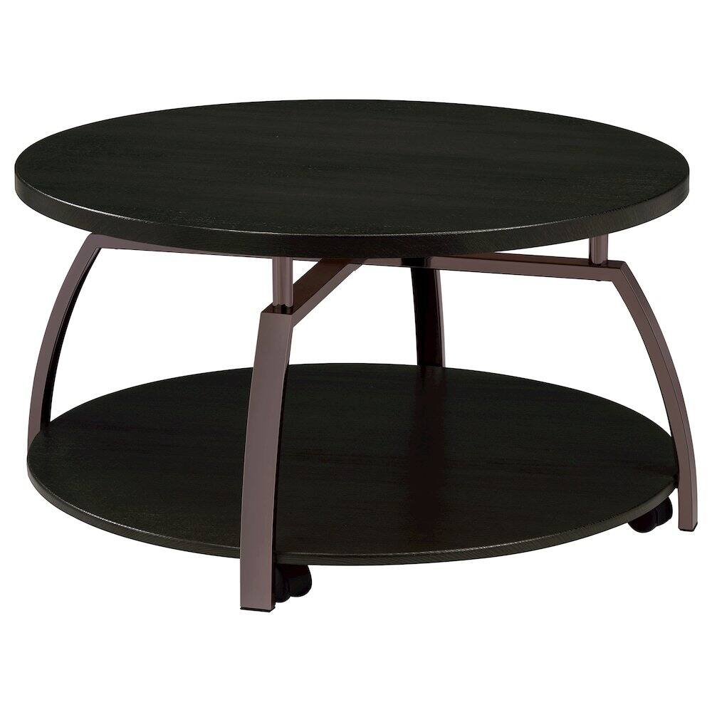 Coaster Co. of America - Dacre Round Engineered Wood Top Coffee Table Dark Grey - Gray