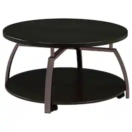 Coaster Co. of America - Dacre Round Engineered Wood Top Coffee Table Dark Grey - Gray