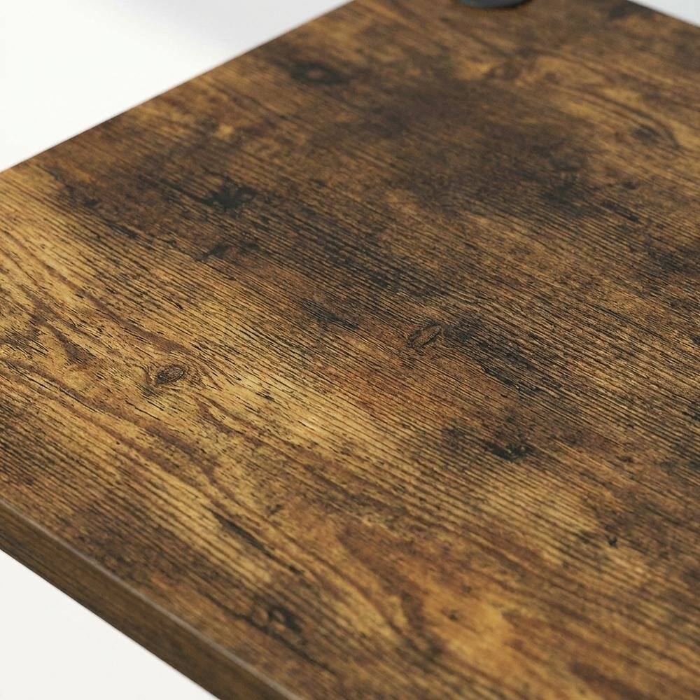 Back. FurniFact - Amber Pine and Black Nightstands with Modern Design – Set of 2 - Amber Pine/Black.
