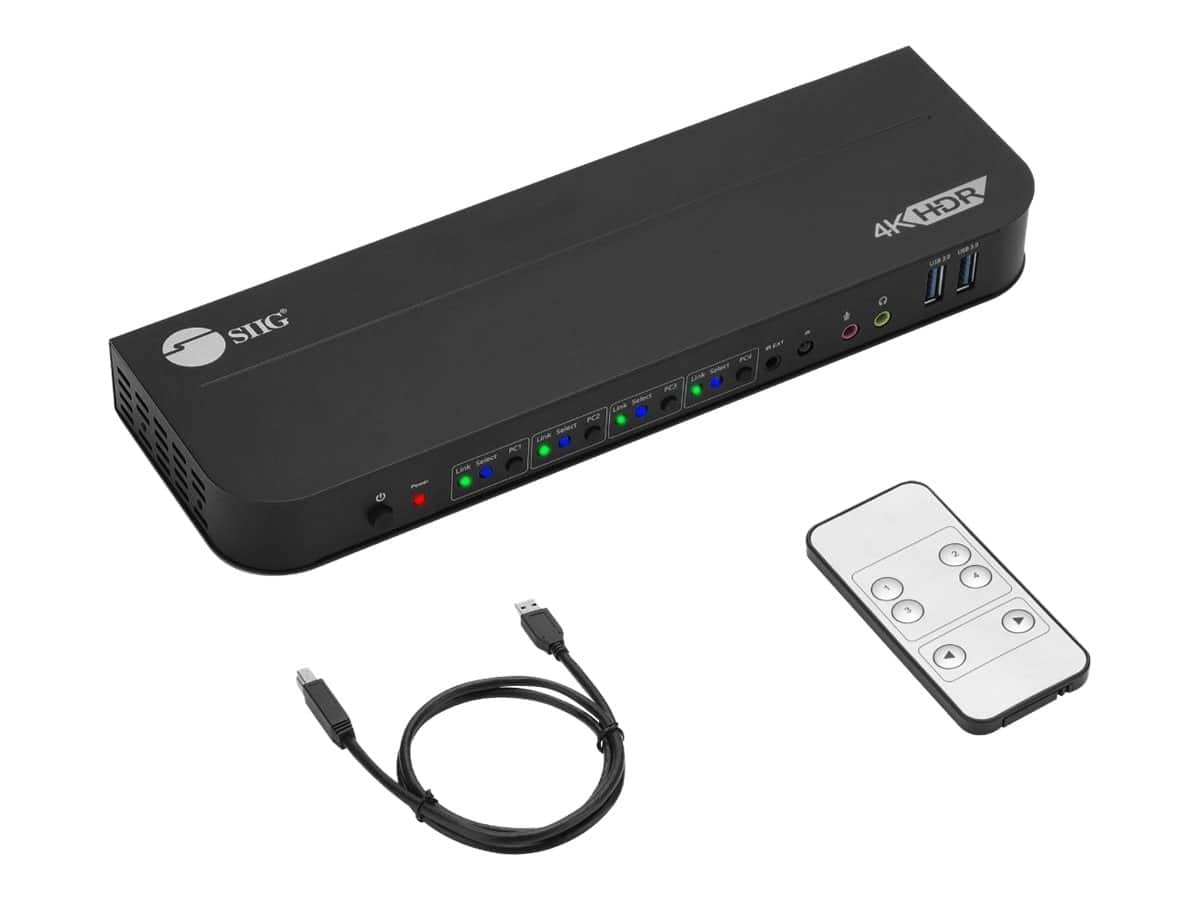 SIIG - 4x1 DisplayPort KVM USB 3.0 Switch with Remote Control - Black price history on PriceWatchPro