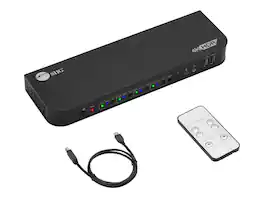 SIIG - 4x1 DisplayPort KVM USB 3.0 Switch with Remote Control - Black
