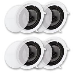 Acoustic Audio by Goldwood - CS-IC83 in Ceiling 8" Speaker 2 Pair Pack 3 Way Home Theater - Paintable White