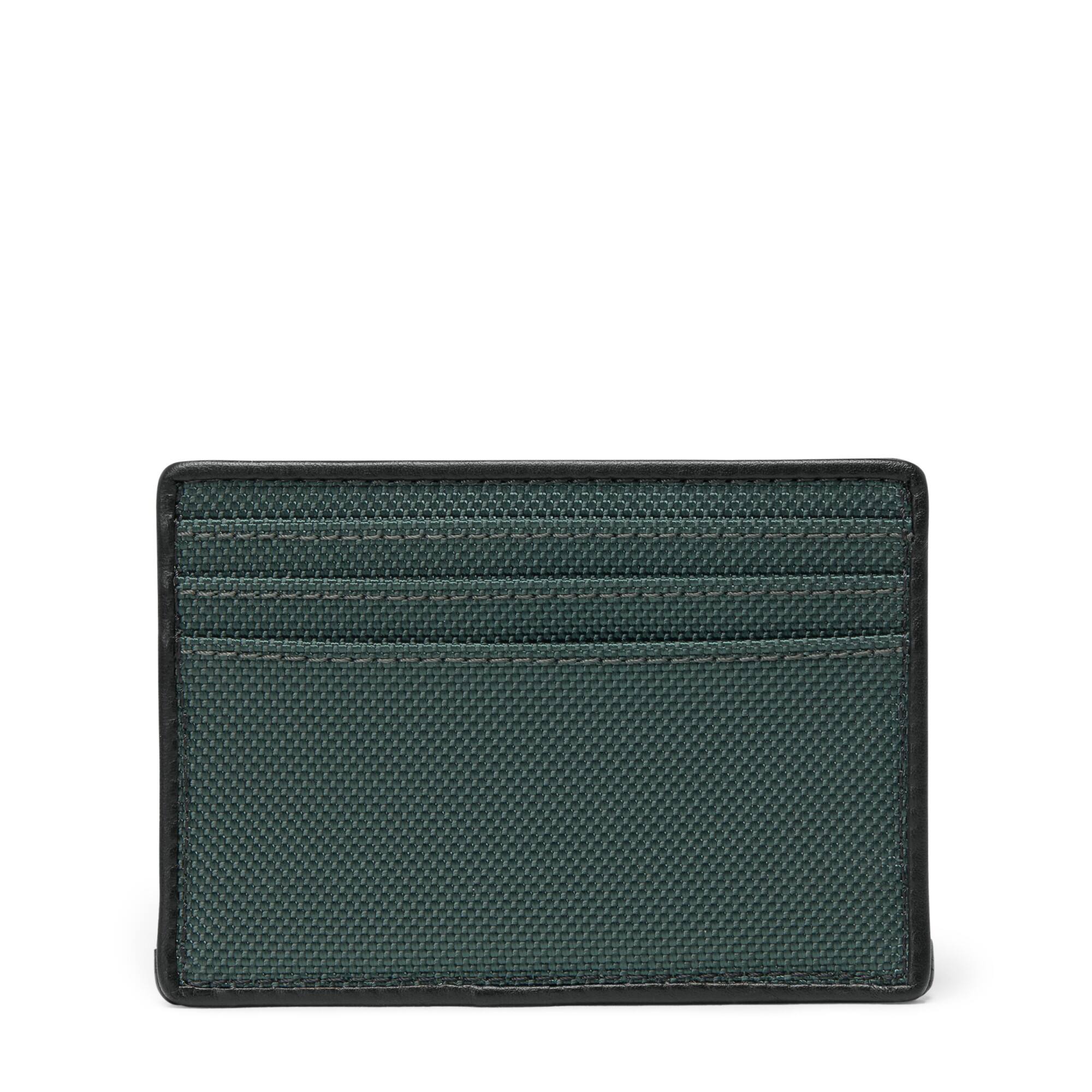 Angle. TUMI - Slim Card Case with 6 Credit Card Slots - Deep Pine.