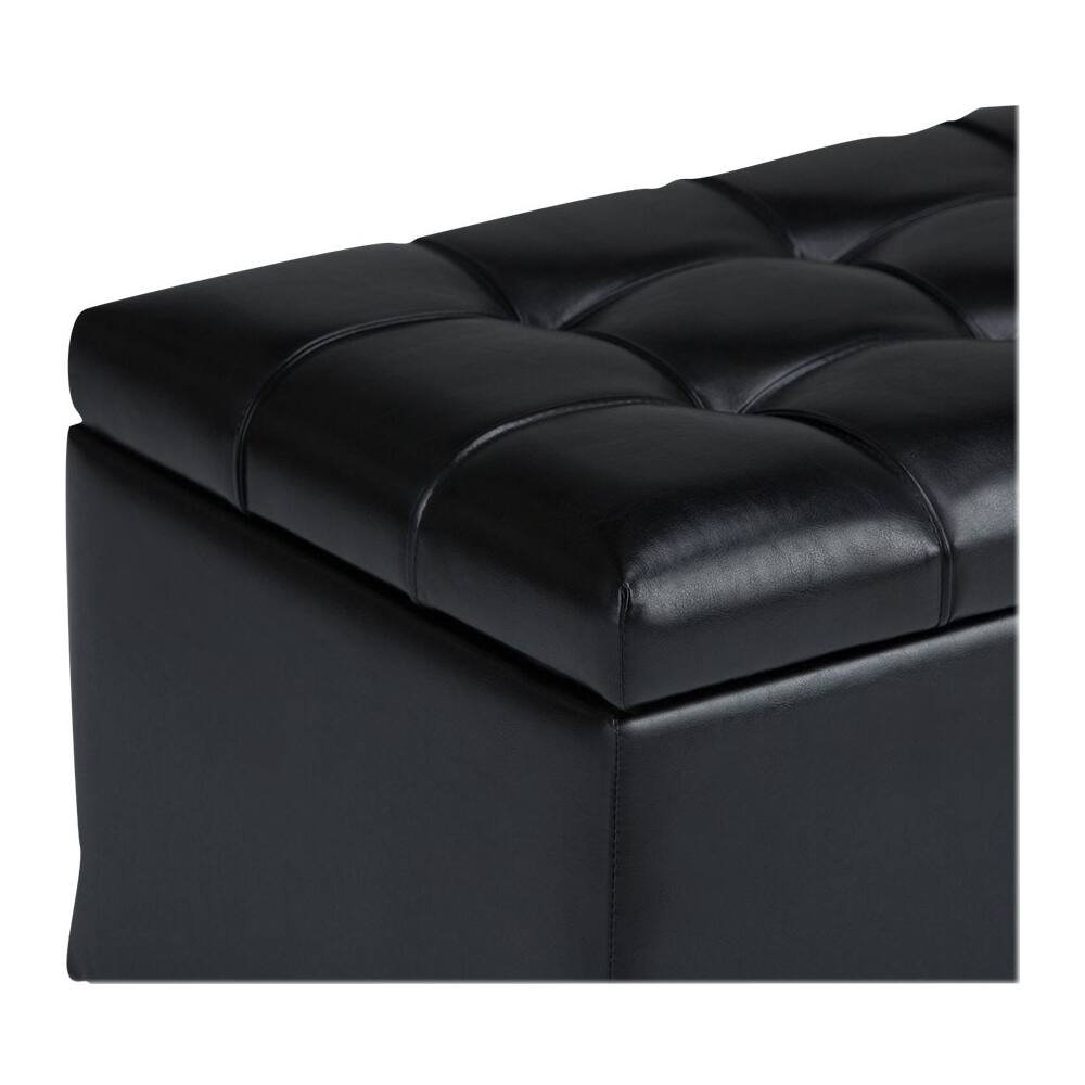 Alt View 13. Simpli Home - Sienna Storage Ottoman Bench - Midnight Black.