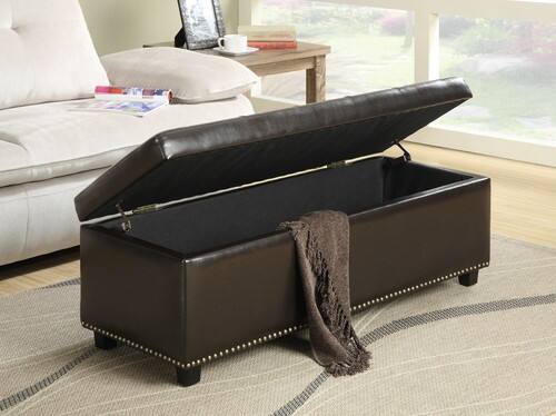 Alt View 11. Simpli Home - Hamilton Storage Ottoman - Coffee Brown.