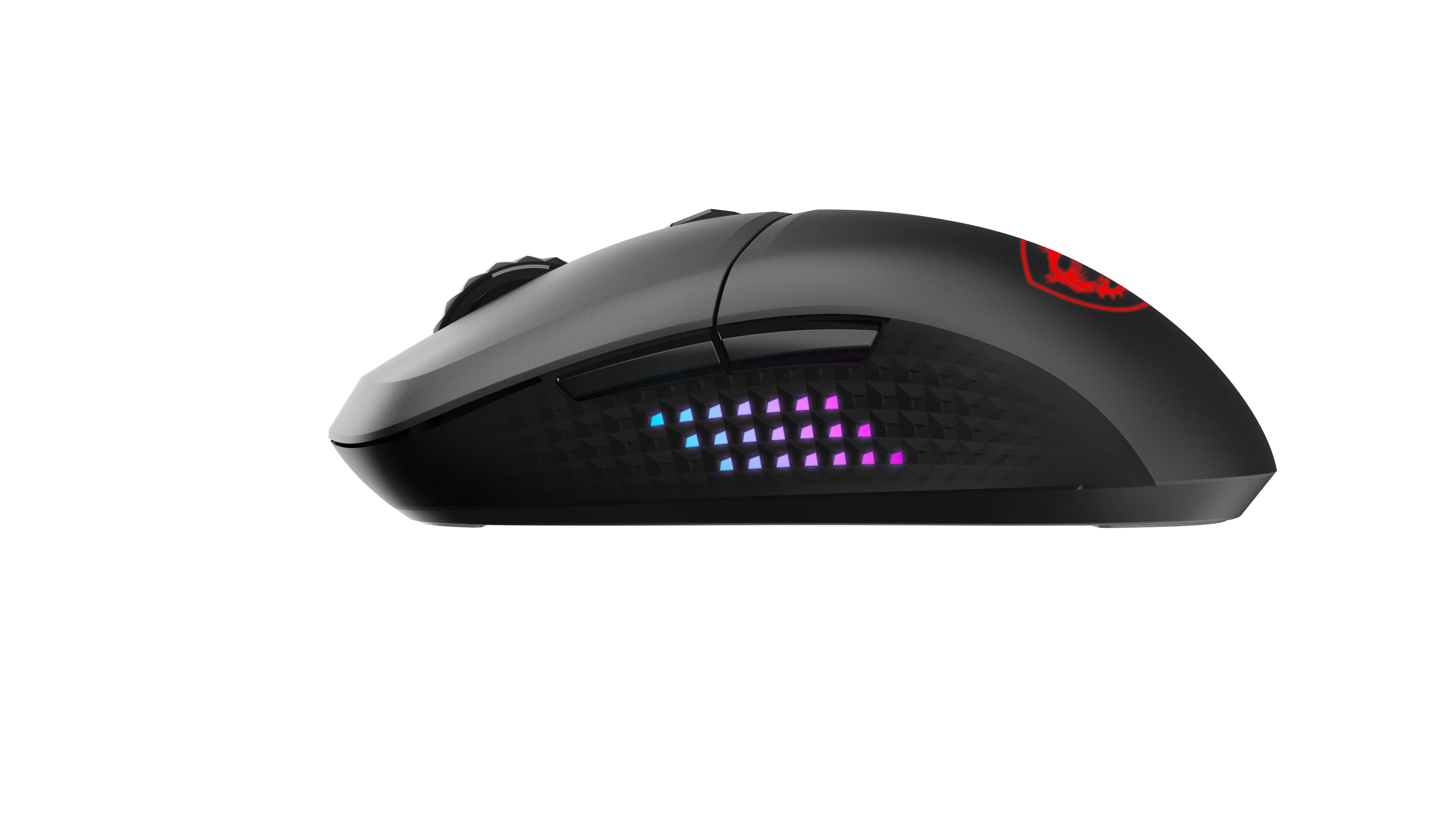 Alt View 2. MSI - MSI Versa 300 Elite Lightweight Wireless 26000 DPI Optical 60M+ Click OMRON Switch Gaming Mouse - Black.
