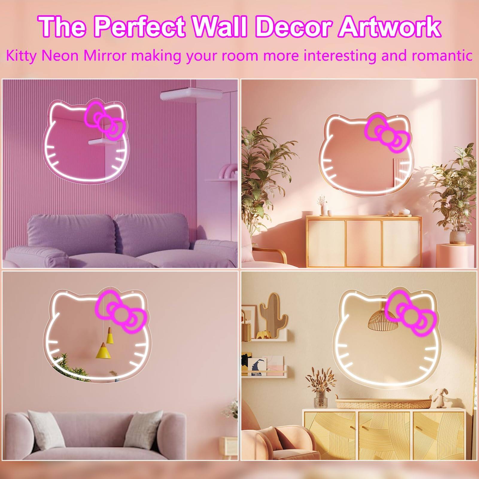 The Perfect Wall Decor Artwork  
Kitty Neon Mirror making your room more interesting and romantic
