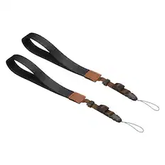 Front. Unique Bargains - 2pcs Camera Wrist Strap, Safety Adjustable Hand Strap Lanyard for DSLR SLR Digital Camera - Black.