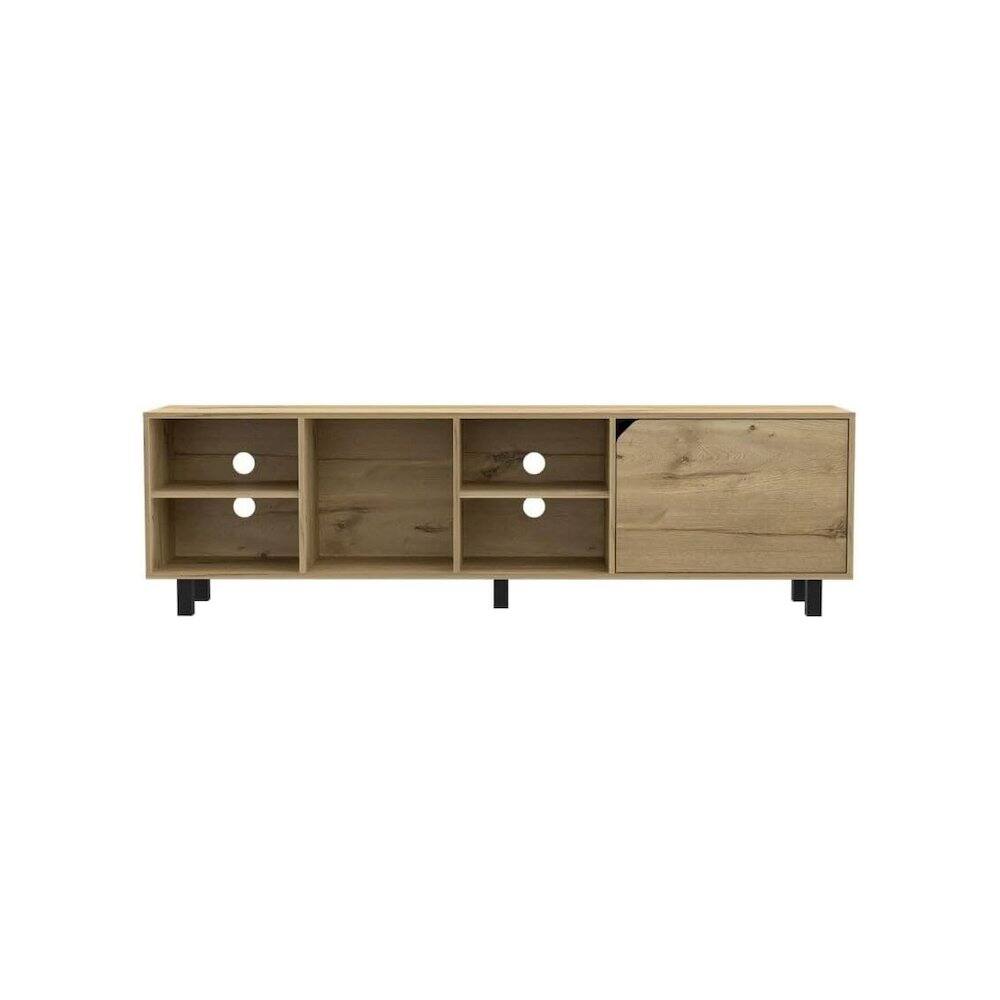 Front. TuHome - Valdivia Tv Stand Light Oak MDF - Brown.