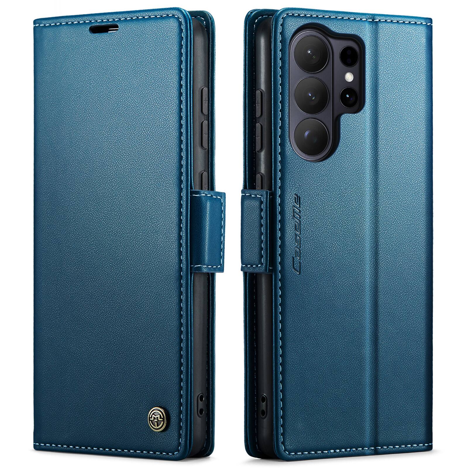Alt View 8. UUCOVER - For Samsung Galaxy S26 Ultra PU Leather Wallet Case with RFID Blocking Cash Card Holder, Magnetic Flip Kickstand Cover - Blue.