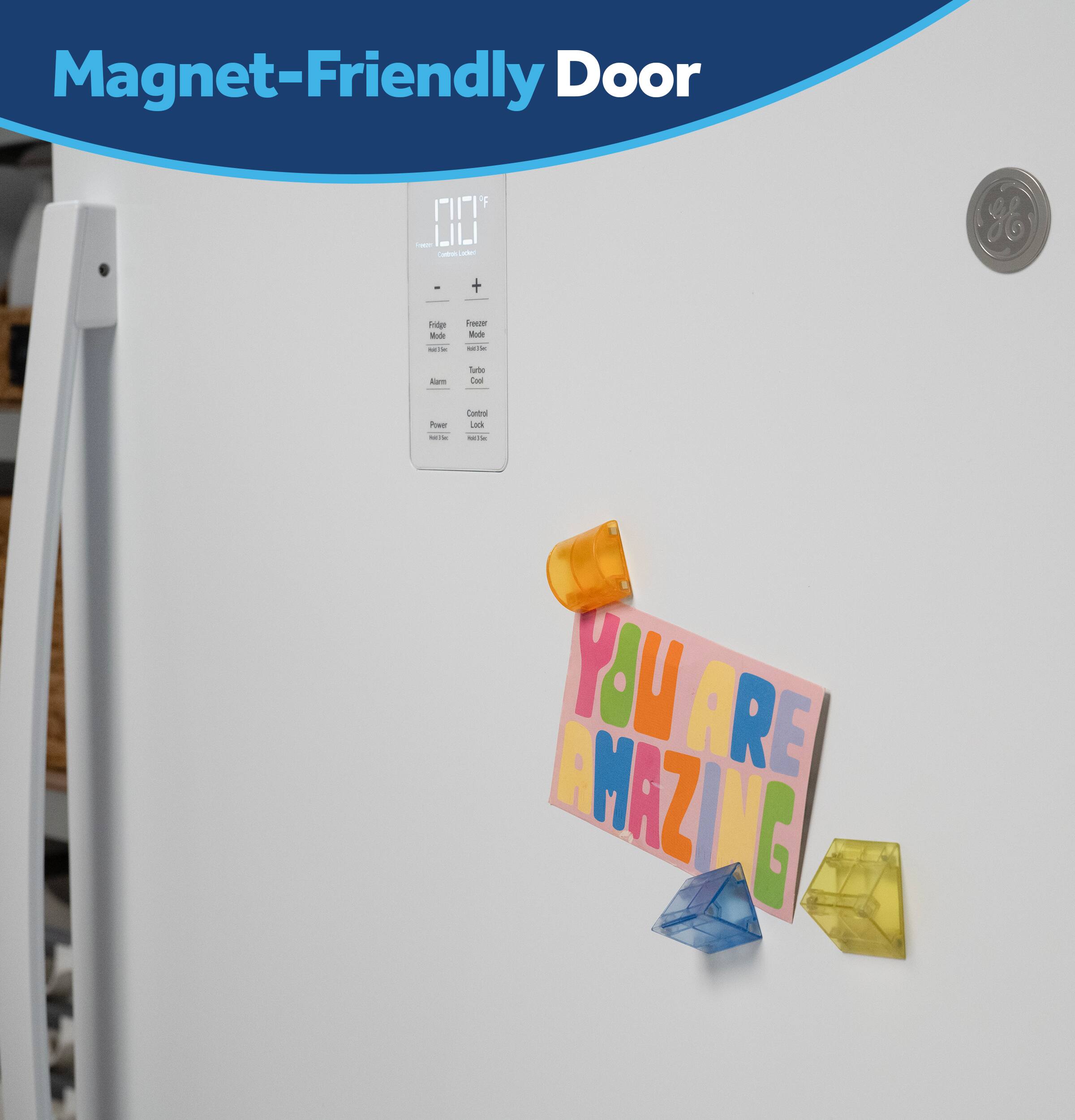 Magnet-Friendly Door

ULI Carbok Lader

Fridge Mode
Freezer Mode
Be
Alam
Turbo Cool
Power kcal)
Control Lock

YOU ARE AMAZING
