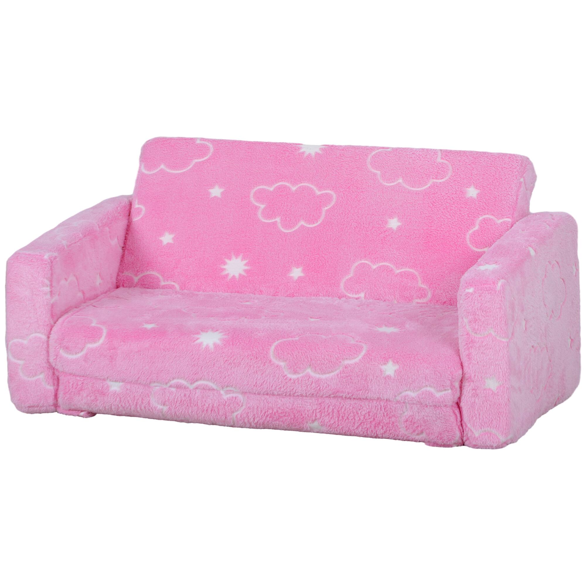 Front. Qaba - with Glow in the Dark Cloud Pattern - Pink.