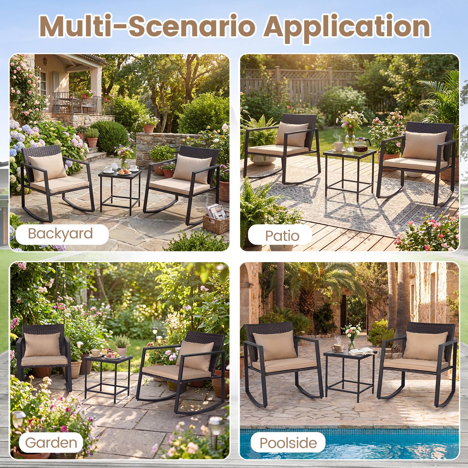 Multi-Scenario Application  
Backyard  
Patio  
Garden  
Poolside