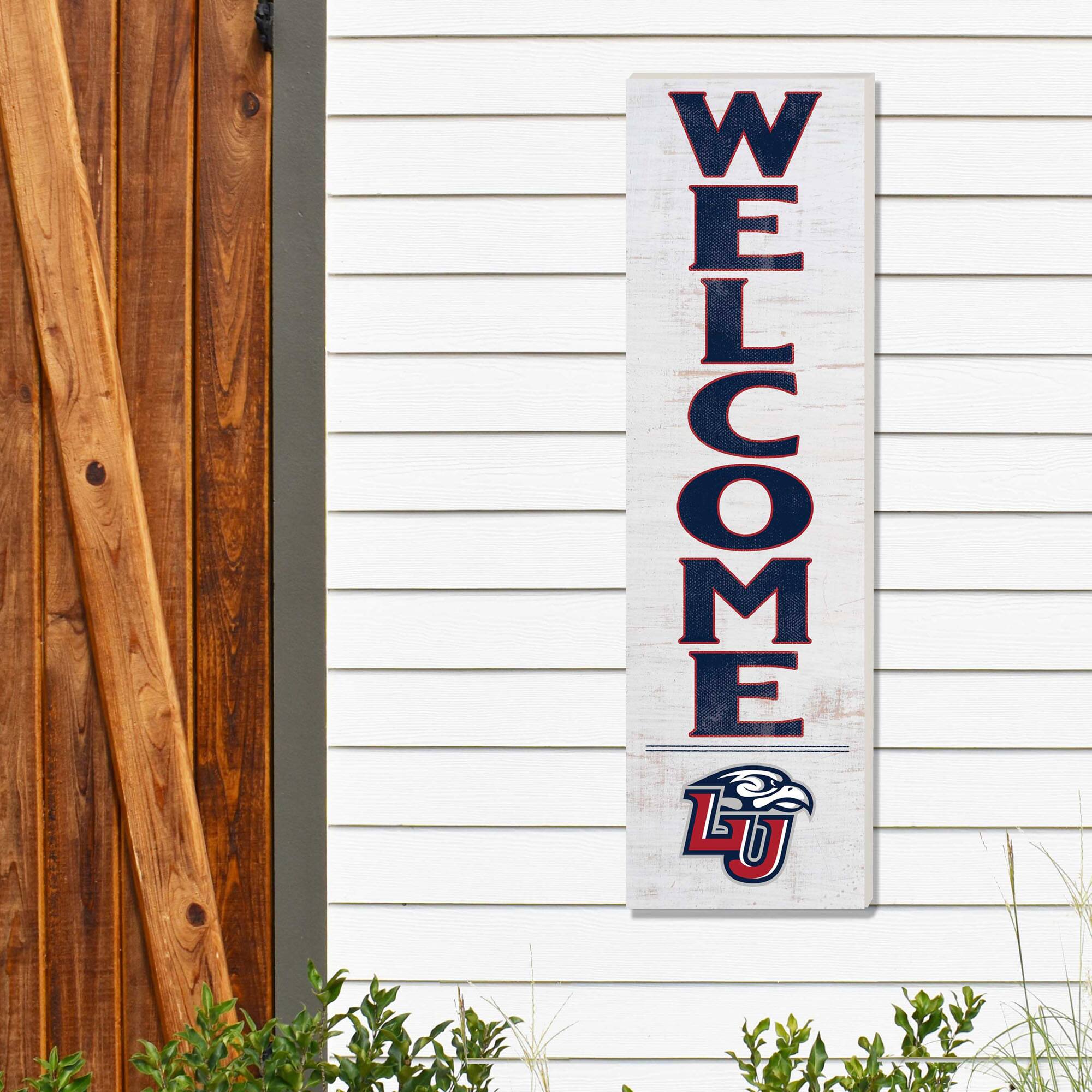 Alt View 1. Jardine - White Liberty Flames 10'' x 35'' Indoor/Outdoor Welcome Sign - White.