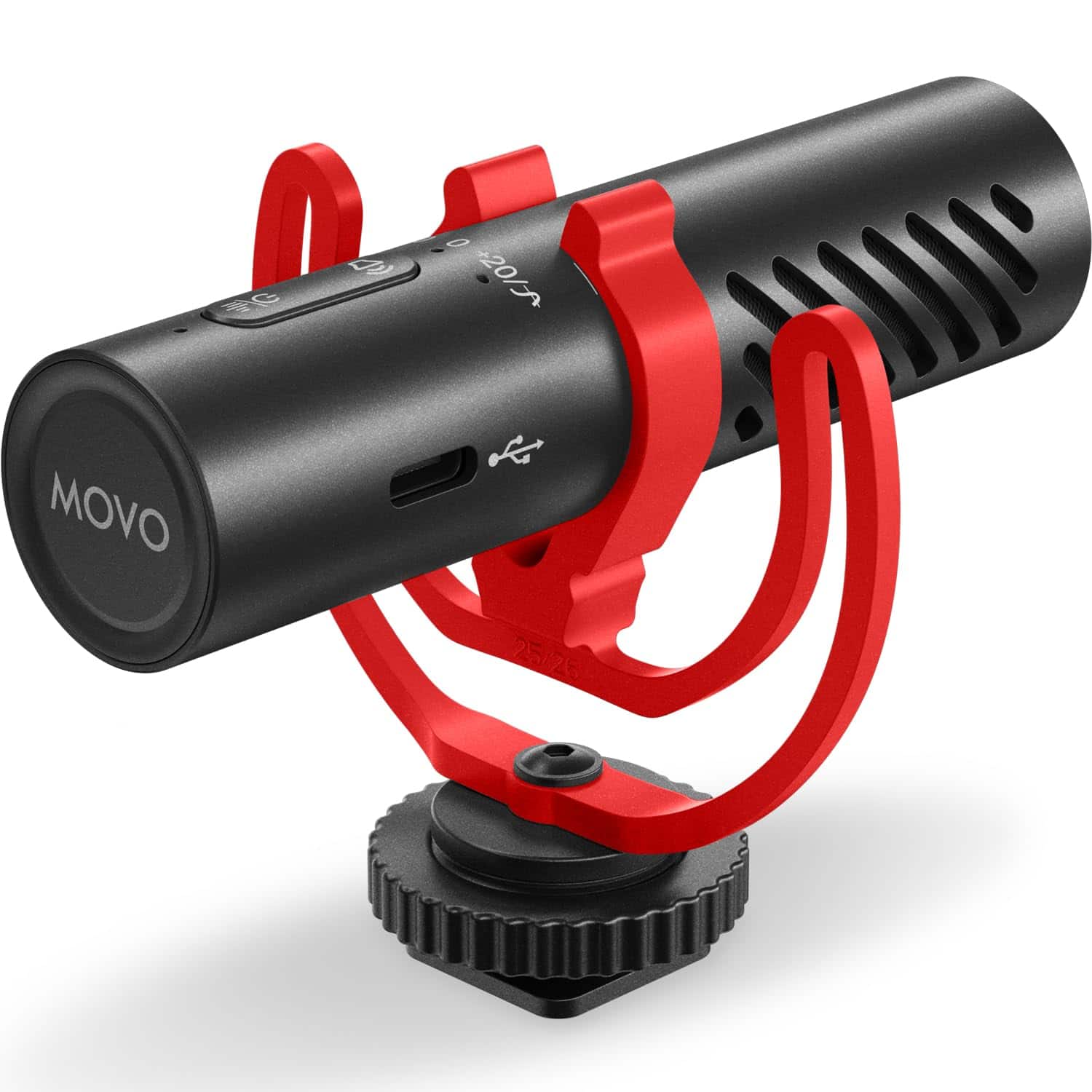 MOVO VXR10 AI Shotgun Microphone with AI Noise Cancellation Camera