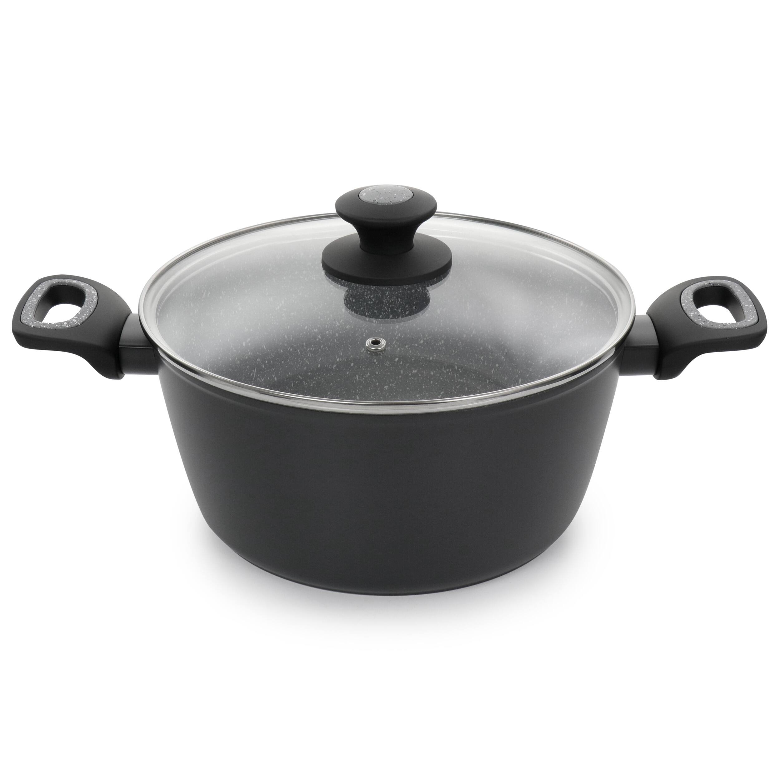 Alt View 2. Oster - Oster 10 Piece Non Stick Aluminum Cookware Set in Black and Grey Speckle - Black.