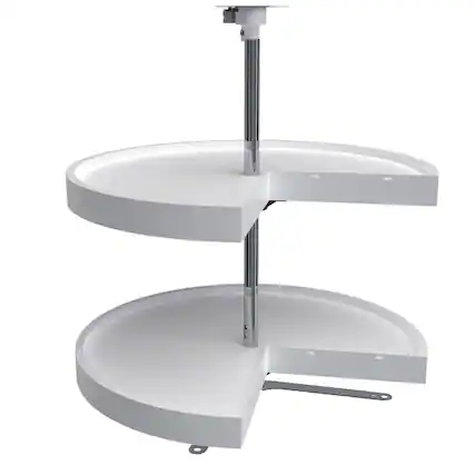 Front. Rev-A-Shelf - Rev-A-Shelf 24'' Lazy Susan Pie-Cut Polymer 2-Shelf, White, 6942-24-11-52 - White.
