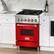 Alt View 12. ZLINE - Dual Fuel Range with Gas Stove and Electric Oven in Stainless Steel and Red Matte Door - Multicolor.