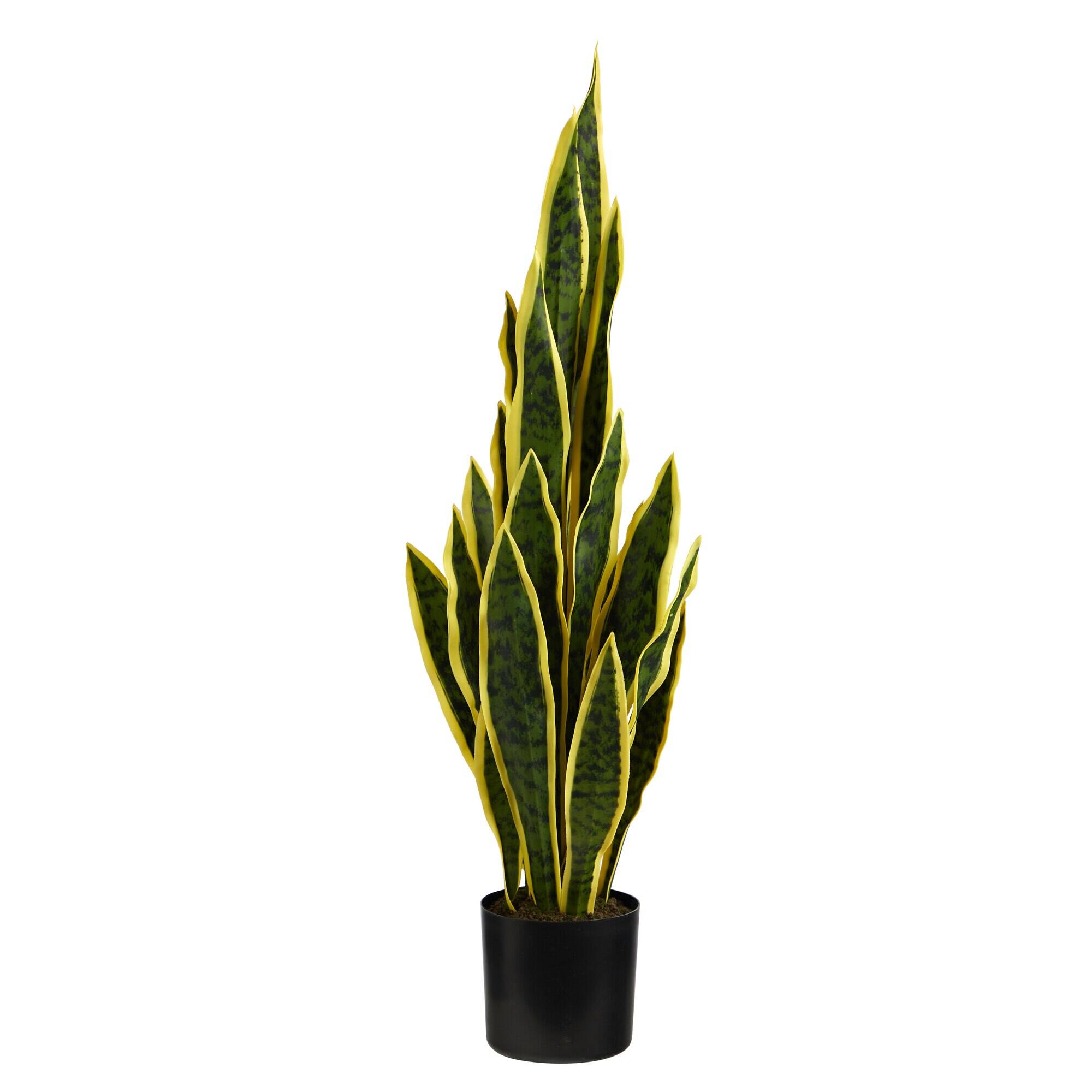 Front. BreeBe - 30” Sansevieria Artificial Plant - Green.