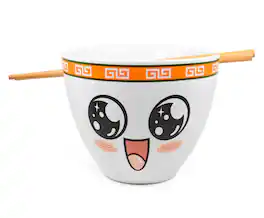 Boom Trendz - Bowl Bop Pho-Kin Good Japanese Dinnerware Set | 16-Ounce Ramen Bowl, Chopsticks - Orange