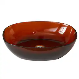 22 Inch Dark Brown Resin Elliptical Bathroom Vessel Sink