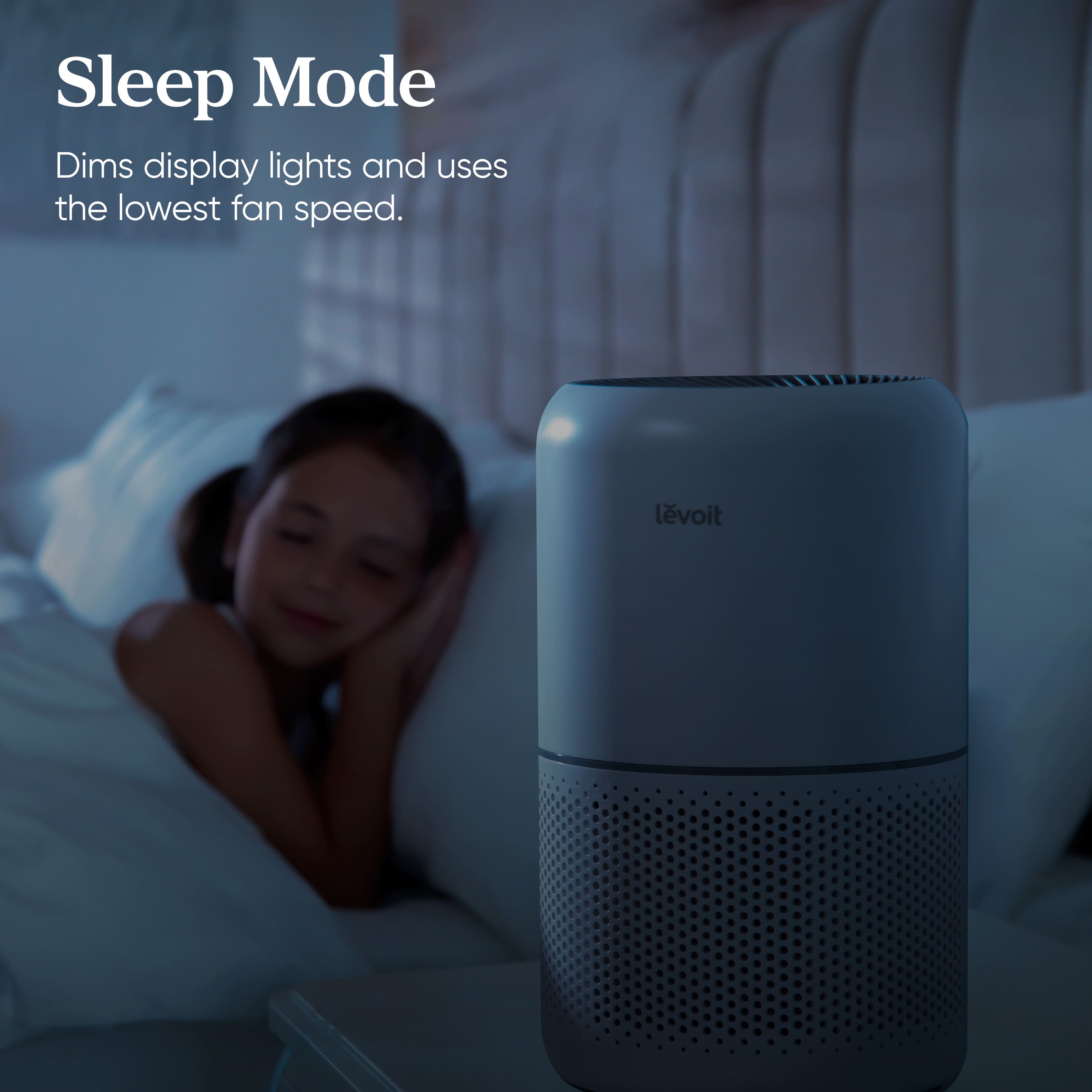 Sleep Mode: Dims display lights and uses the lowest fan speed. lvoit