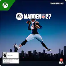XBOX SERIES X|S
EA SPORTS
MADDEN NFL 27
EVERYONE E
Mild Lyrics
ESRB
In-Game Purchases (Includes Random Items)
Users Interact
NFLPA