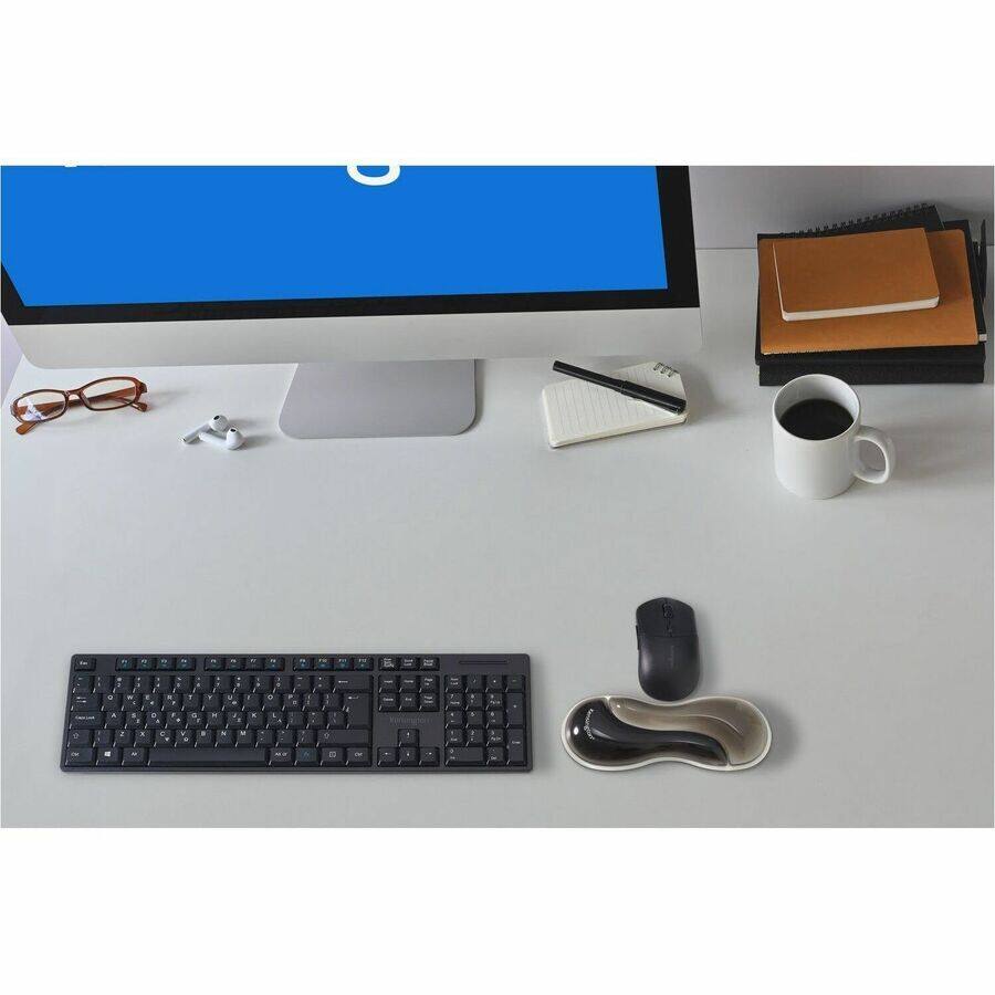 Alt View 1. Kensington - Kensington Slim Duo Gel Mouse/Trackball Wrist Rest - 0.87" Height x 7.56" Width x 2.83" Depth - Gray, Black - Gel - Gray,Black.